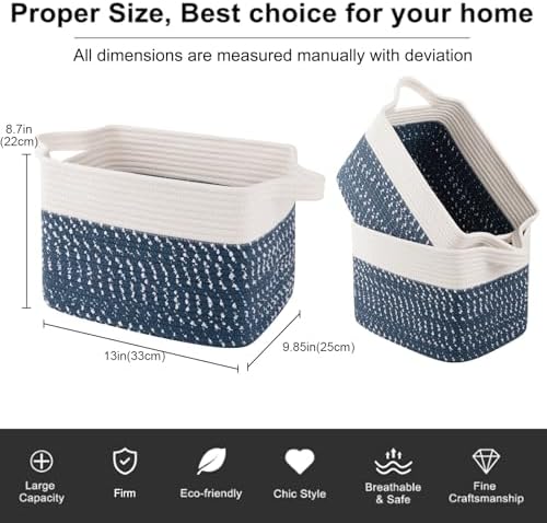 OIAHOMY Cotton Rope Storage Baskets - Image 3