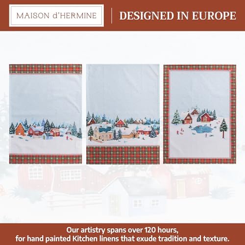 Maison d' Hermine Kitchen Towels Set of 3 Reusable 100% Cotton 27.50" x 20" - Image 2