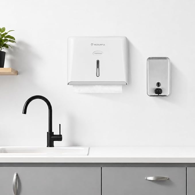 modunful Wall-Mounted Paper Towel Dispenser: Built-in Sample Towel – ABS Wall - Image 2