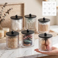 6 Pcs Plastic Holder Dispenser Bathroom Jars by Yaomiao