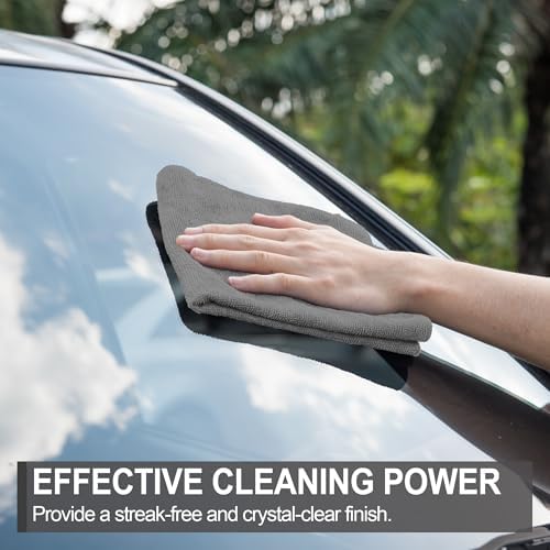 Microfiber Cleaning Cloth, 12 Pack Grey Cleaning Rags, Reusable Microfiber - Image 6
