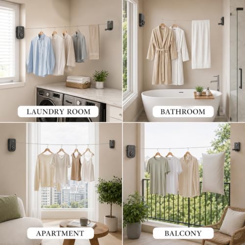 Retractable Clothesline Indoor Outdoor 13.7 Ft, Portable Heavy Duty Laundry - Image 4