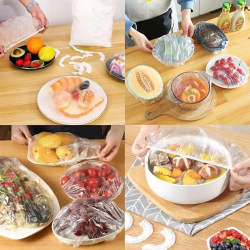 300PCS Elastic Food Covers Fresh Keeping Bags Disposable Stretchable Bowl - Image 6