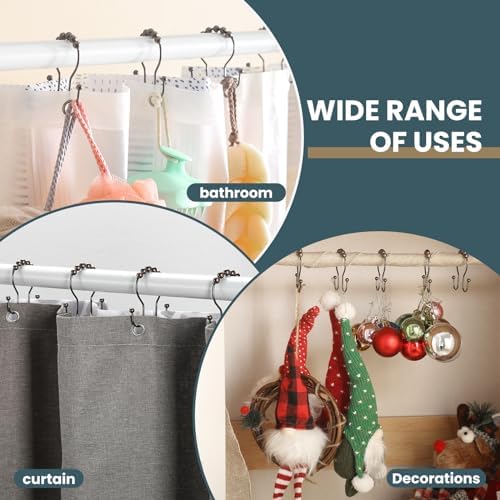 Shower Curtain Hooks, OEH Shower Curtain Rings, Bronze Shower Curtain Hooks - Image 6