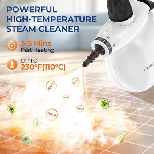 13Pcs Pressurized Handheld Steam Cleaner, Portable Deep Cleaning Steamer - Image 2
