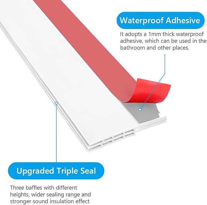 Ainiv 2 Pack Door Draft Stopper Under Door Seal, Adhesive Under Door Sweep - Image 4