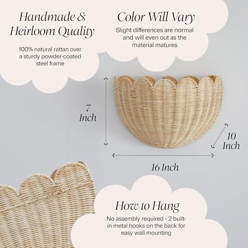 BEBE BASK Scalloped Wicker Wall Basket - Image 5