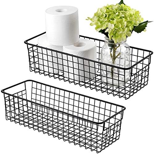 Sheechung Farmhouse Decor Metal Wire Storage Organizer Bin Basket by SheeChung