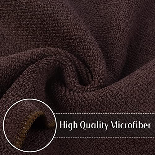SINLAND Microfiber Dish Cloth Kitchen Cleaning Cloth 12x12In 12 Pack Brown - Image 3