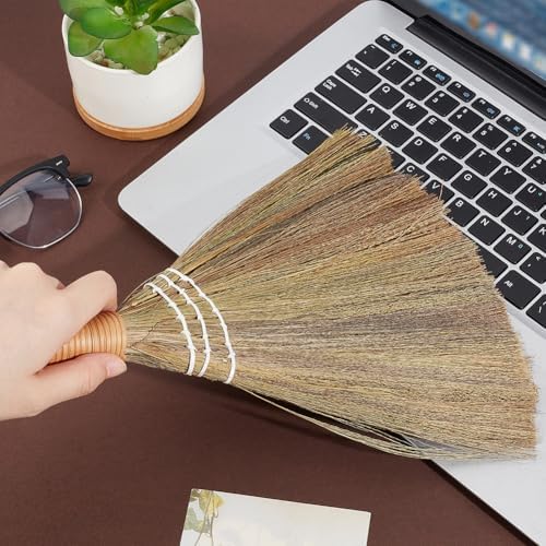 GORGECRAFT 12 Inch Short Bamboo Whisk Broom Grass Natural Straw Soft Broom - Image 2
