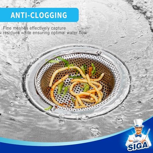 MR.SIGA Kitchen Sink Strainer, Stainless Steel Sink Drain Strainer, 2 Pack - Image 3