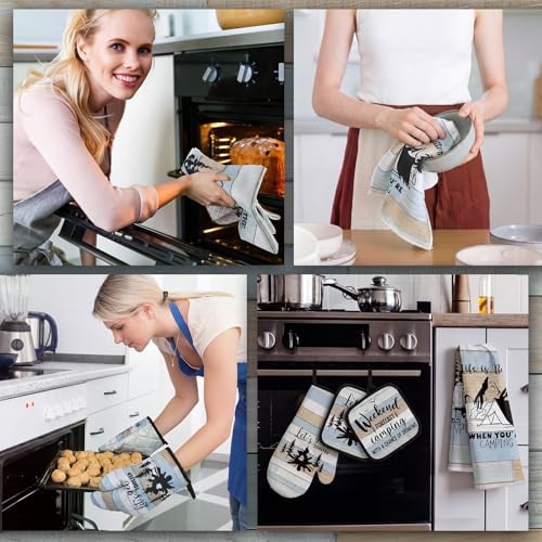 Sratte 6 Pcs Kitchen Decor Accessories Set, Wood Light Blue - Image 5