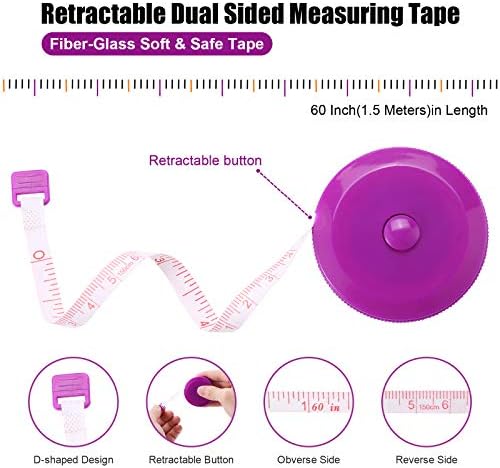 Tape Measure Retractable, Fabric Measuring Tape, 60 Inch Small Sewing Tailor - Image 3