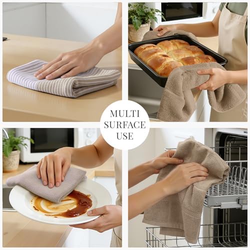 Homaxy 6 Pack Cotton Terry Premium Kitchen Towels, 18 x 28 in - Image 4