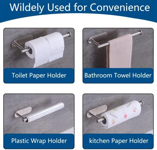 Paper Towel Holder with 2 Hooks-Under Cabinet Paper Towel Holder - Image 4