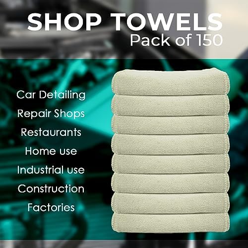 Avalon Towels Cotton Shop Rags – Size 12x14 Inches Cleaning Rags – Absorbent - Image 7