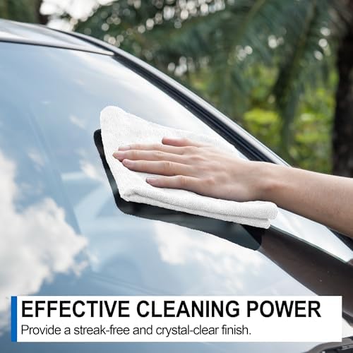 Microfiber Cleaning Cloth, 12 Pack White Cleaning Rags, Reusable Microfiber - Image 6