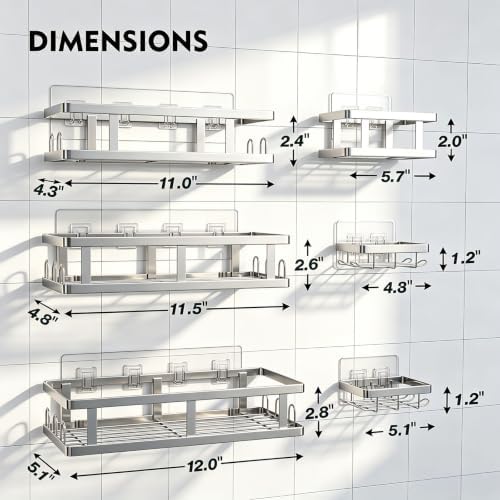 Youvip Silver Shower Caddy 6 Pack - Image 4
