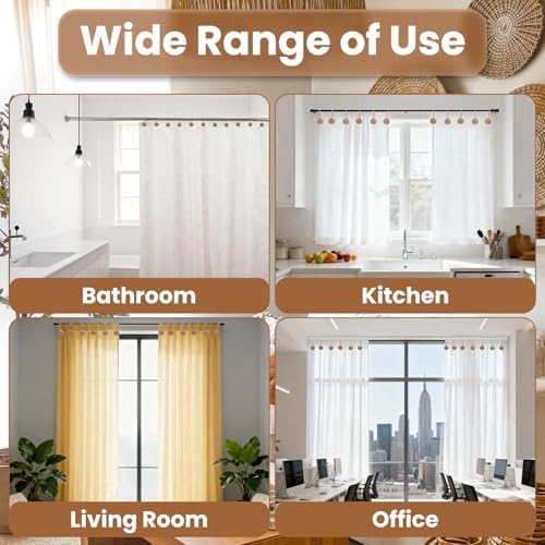 Wood Shower Curtain Hooks Rust Proof, Boho Shower Curtain Hooks Decorative - Image 7