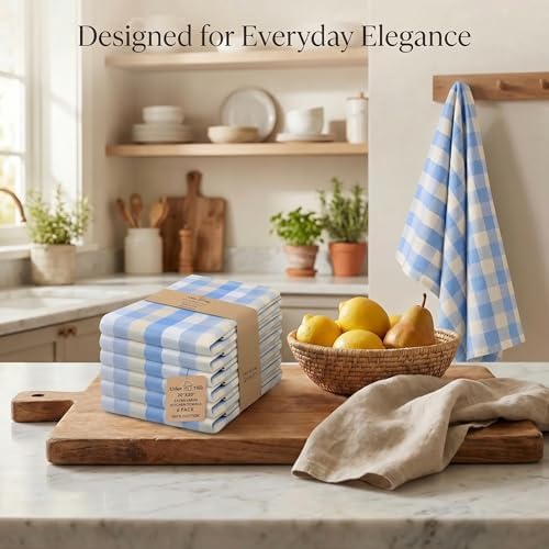 Urban Villa Kitchen Towels Cotton Dish Towels 20”x30” Bluesand - Image 5