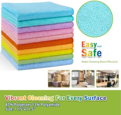 AIDEA Microfiber Cleaning Cloth, Cleaning Rags, 11.5"×11.5" - Image 6