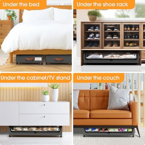 Under Bed Storage with Wheels 1Pack Storage Containers with Clear Window - Image 7