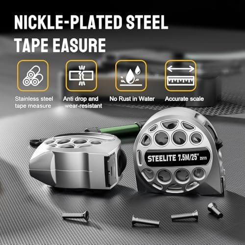 STEELITE Tape Measure 25'FT Stainless Steel Waterproof & Rustproof Retractable - Image 5