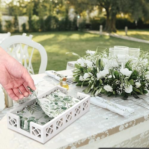 White Wooden Paper Hand Guest Towel Holder - Image 4