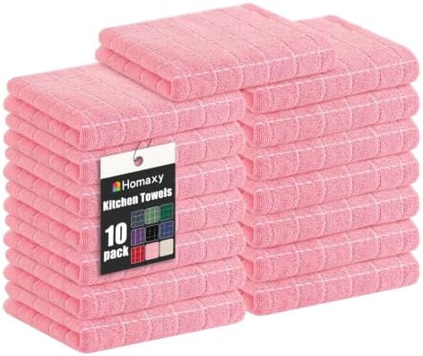 Homaxy 100% Cotton Terry Bulk Kitchen Towels, 15 Pack by Homaxy
