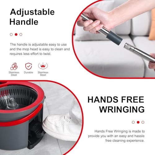 360° Spin Mop and Bucket Set Cleaning System, Mop and Bucket - Image 3