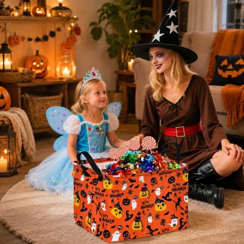Halloween Pumpkin Ghost Storage Basket - Image 2