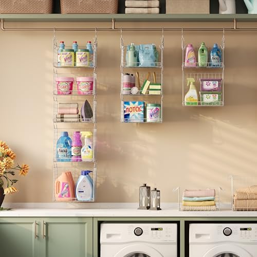 Sonyabecca 5-Tier Hanging Laundry Basket Organizer: Foldable Wire Shelf Basket - Image 4
