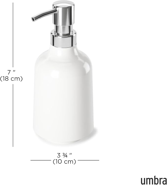 Umbra Step Soap Pump, Refillable Hand Soap Dispenser, 13 OZ, glossy finish - Image 3
