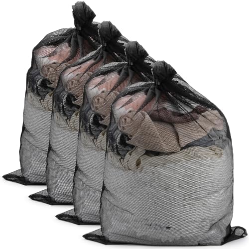 4 Pcs Laundry Bags Mesh Wash Bags 23.6 x 35 In Large Laundry Drawstring Bag by LoveBB