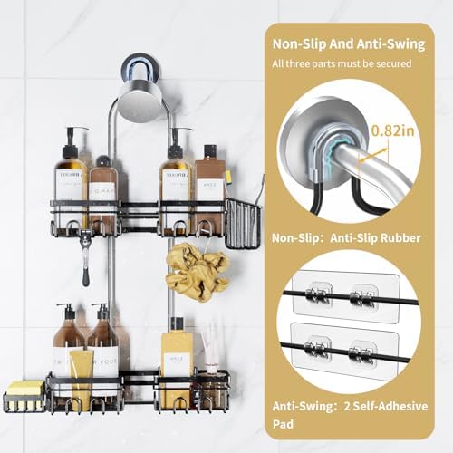 KEGII Shower Caddy Hanging for Handheld Showerheads, Rustproof Hanging Shower - Image 2