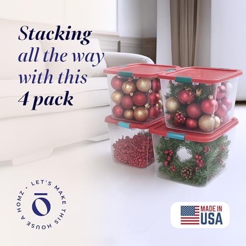 HOMZ Holiday Tote Plastic Storage Bin - Image 2