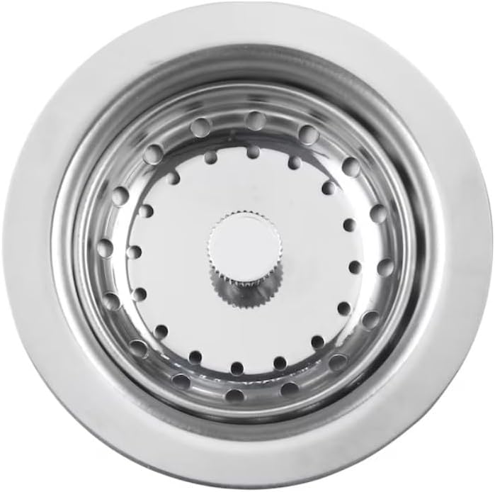 3.5" Stainless Steel Sink Strainer, Stopper & 3-Bolt Flange Set - Image 3