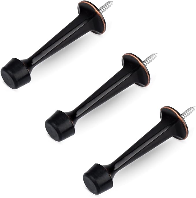 HOMOTEK 3 Pack Heavy Duty Solid Rigid Door Stop by HOMOTEK