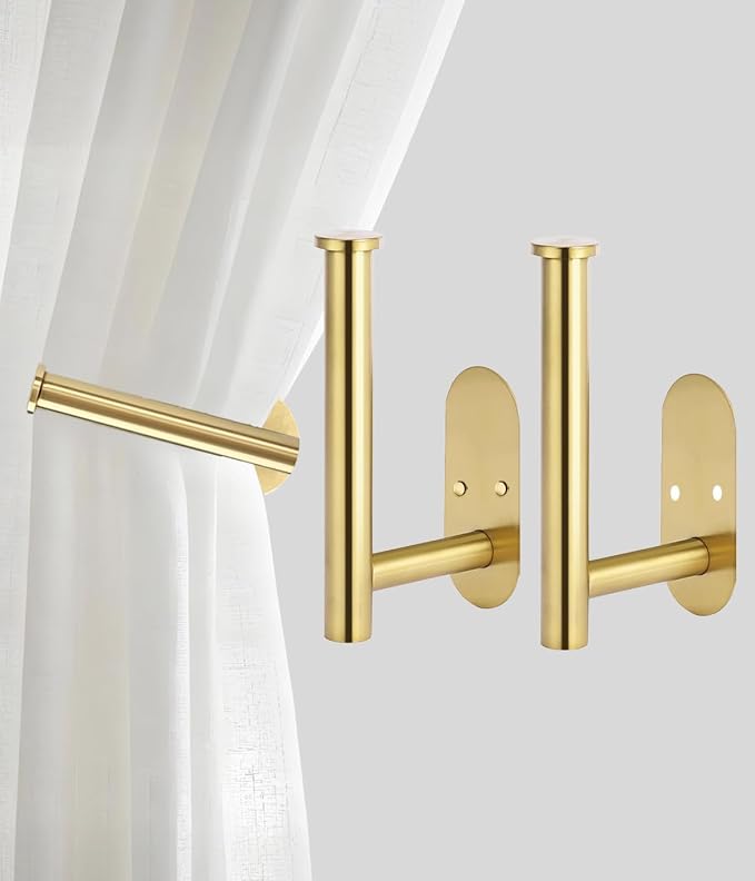 Curtain Tiebacks Hooks Wall Mounted, Curtain Holdbacks Screw-in, Curtain Holders by Hoousuper