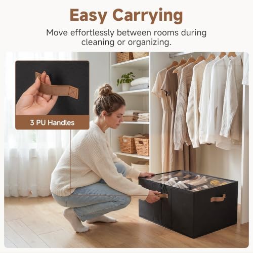 StorageWorks 24-Pair Large Shoe Organizer Box, Adjustable Dividers - Image 2