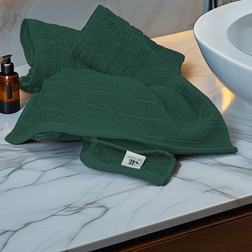 Tens Towels 6 Piece Hand Towels Set 16 x 28 Inches, Hunter Green - Image 3