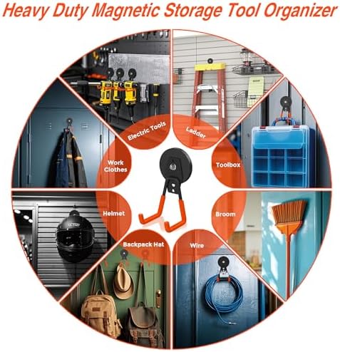 4Pcs Magnetic Hooks Heavy Duty, Large Strong Magnetic Storage Hook - Image 4