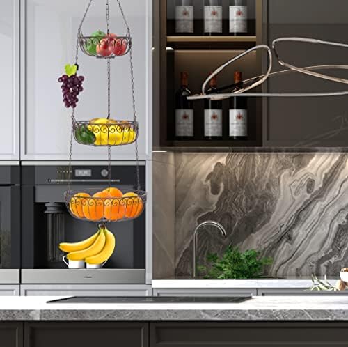 Simple Houseware 3-Tier Fruit Hanging Basket - Image 4