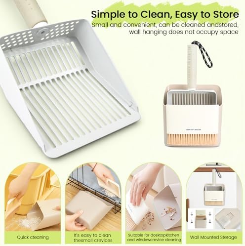 Cat Litter Scoop with Holder, Stainless Steel, Non-Slip Handle - Image 5