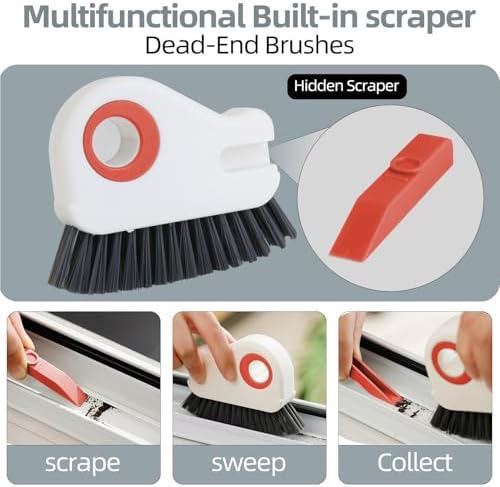 2 in 1 Groove Cleaning Brush, Grout Cleaner Tool & Multifunction Window Track - Image 3