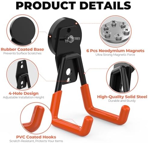 Heavy Duty Magnetic Hooks, Magnet Tool Hooks - Image 3