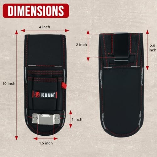 KUNN Small Tool Pouch with Belt Clip, Utility Tool Organizer with Tape Measure - Image 2