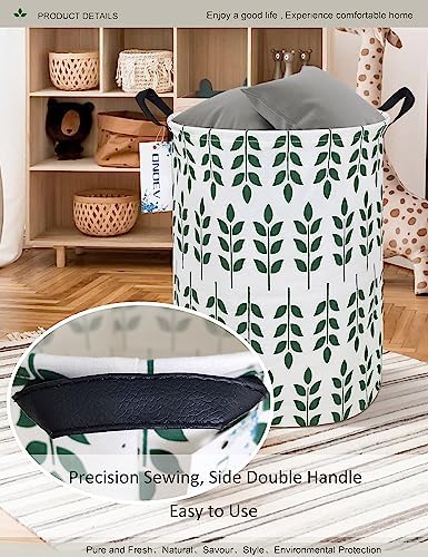 Round Leaf Laundry Hamper, Household Storage Bin - Image 7