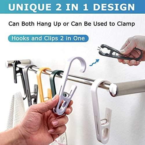 Laundry Hooks with Clips Hanger Closet Organizer Clamps Socks Boot Bras Towels - Image 2
