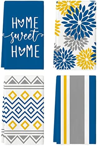 Artoid Mode Stripes Home Sweet Home Boho Spring Kitchen Towels Dish Towels by ArtoidMode